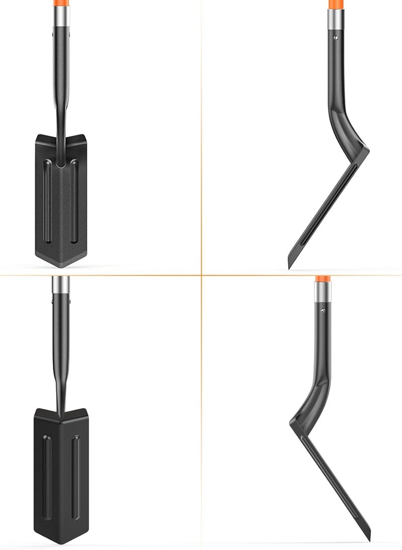 Highlight Trench Shovel for Digging, 4-Inch Trenching Spade with Orange Fiberglass Handle, Narrow Trenching Shovel for Digging, Gardening, and Landscaping, 56 inches - Image 4
